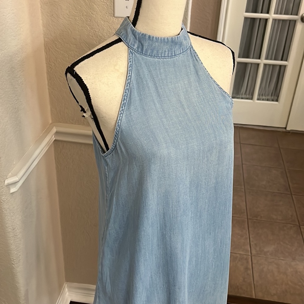 Anthropologie, Cloth and Stone chambray halter denim jean dress Size XS - Picture 6 of 17